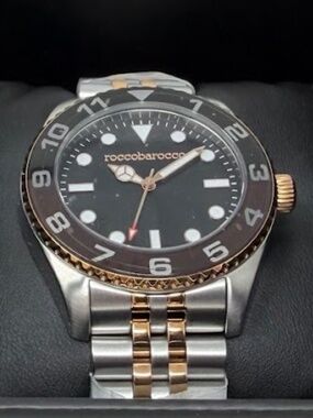 Roccobarocco Two-Tone Stainless Steel Watch Gold Silver NWT